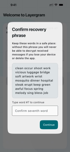 Guarde as 24 palavras de recuperação