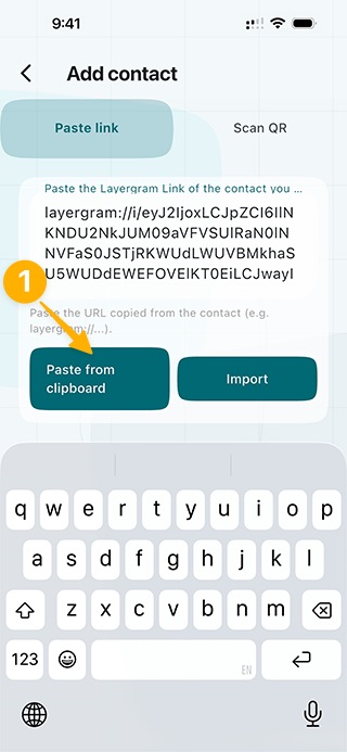 Layergram screen for step 008: Import Contact
