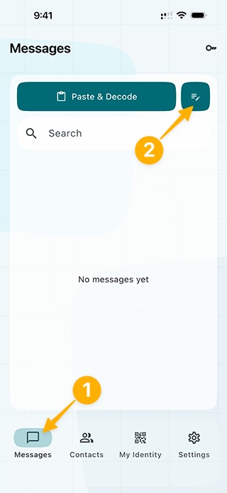 Layergram screenshot for step 012: Go to the Messages page