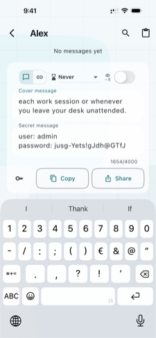 Copie ou partilhe a mensagem