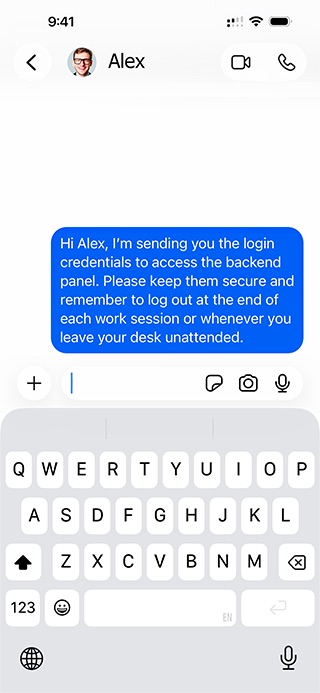 What someone sees when they view the message outside Layergram