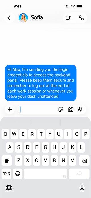 Layergram screen for step 018: How the recipient reads the message