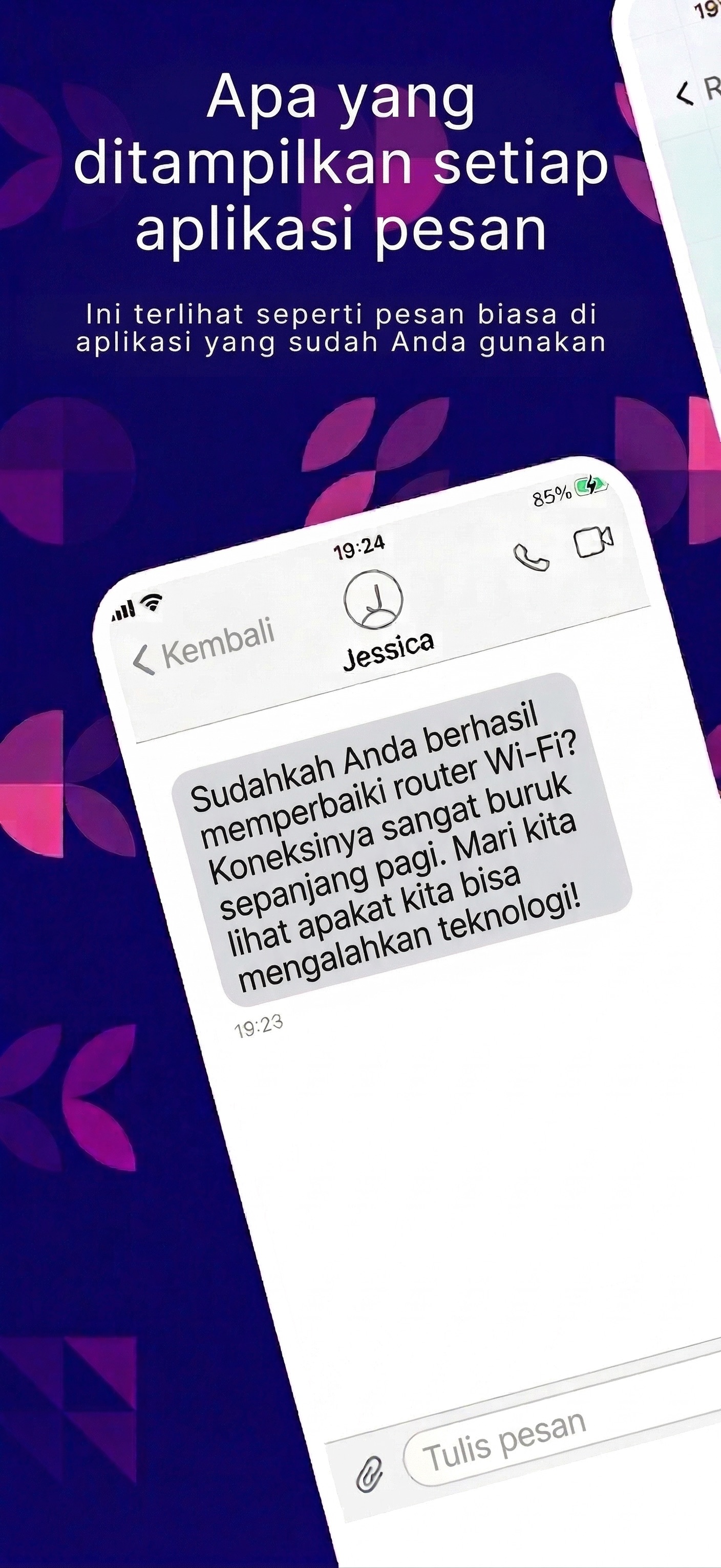 Message received in any messaging app